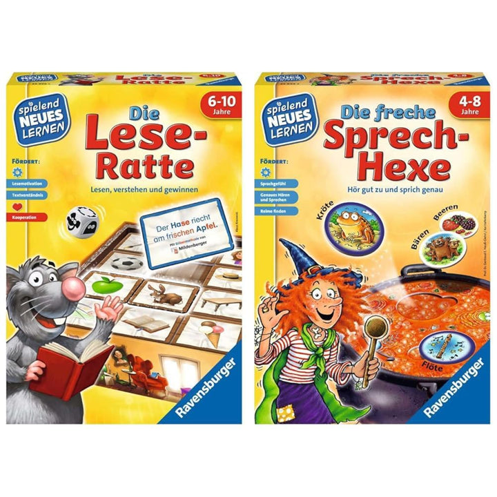 Ravensburger 24956 - Die Lese-Ratte - Spielen und Lernen für Kinder & 24944 - Die freche Sprech-Hexe
