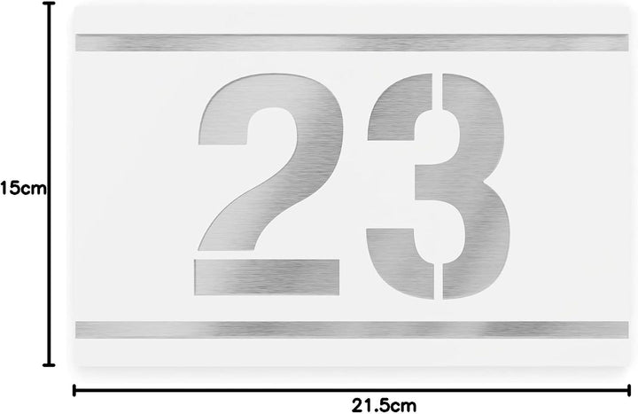 Graviers Design Hausnummernschild mit Gravur aus V2A Edelstahl 215x150mm - Weiss - Wetterfest Rostfr