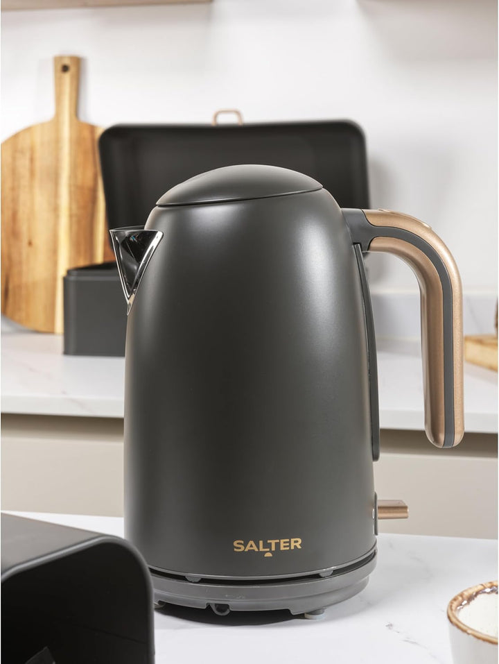 Salter Pebble Wasserkocher – 1,7 L Teekessel, Abnehmbarer Kalkfilter, Wasserstandsanzeige, 360° Schw