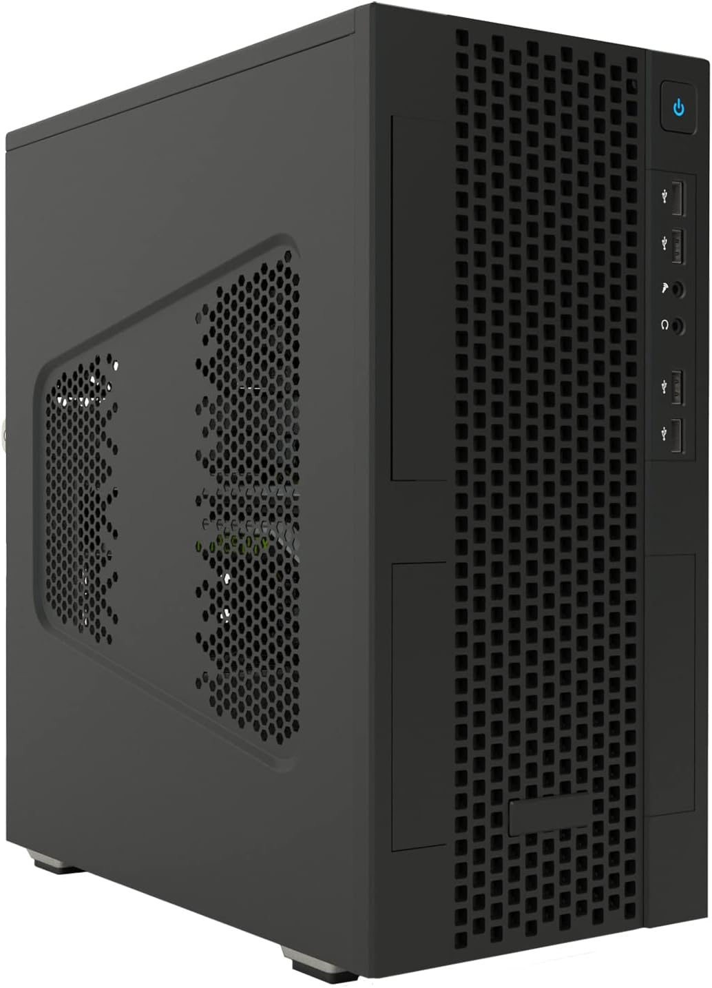 Itek SMALLCOM-P Mini Tower-Gehäuse, mATX, USB3, 2XUSB2, Type-C, Mesh, schwarz, ITOCSCP122