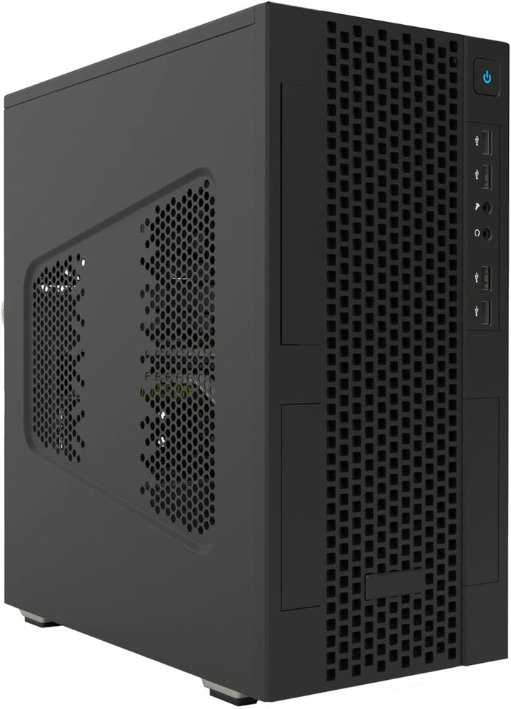 Itek SMALLCOM-P Mini Tower-Gehäuse, mATX, USB3, 2XUSB2, Type-C, Mesh, schwarz, ITOCSCP122