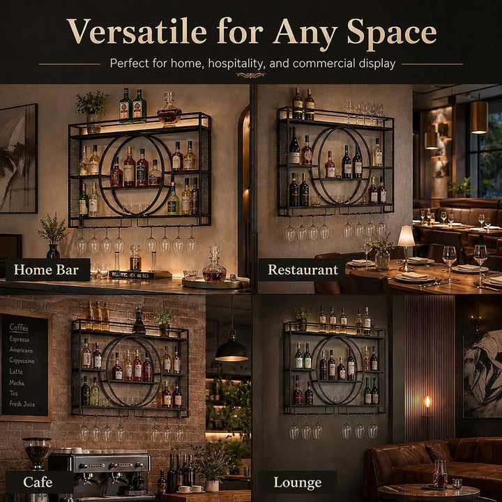 Modernes Metall Weinregal Wand, Bar-Einheit Schwebendes Regal, Weinregale Display Rack Aus Eisen, Ba