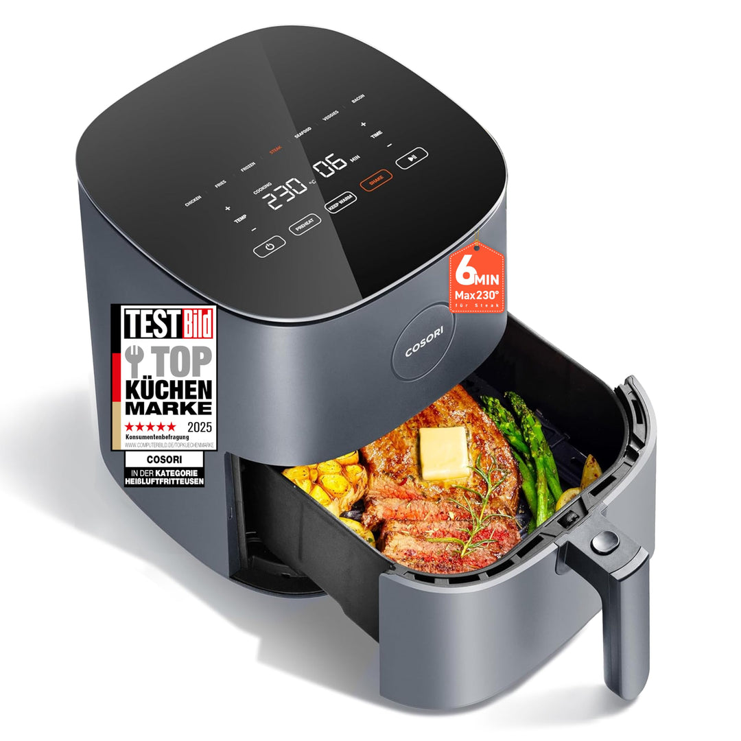 COSORI Airfryer, 7-in-1 Heissluftfritteuse 4,7 L, Max 230℃ & 55dB leise Heissluftfritteuse, 100+ Rez