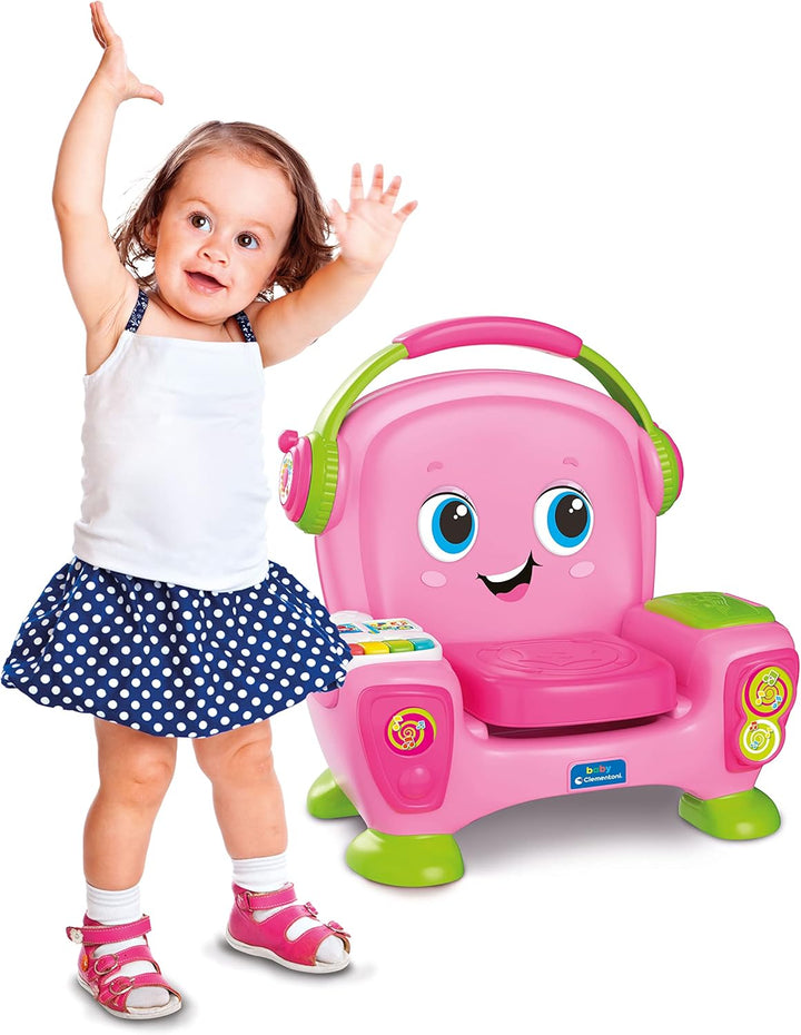 Clementoni Baby 17755 Interaktiver Sessel singt und Tanzt, Rosa, Kinder von 12-36 Monaten, Lernspiel