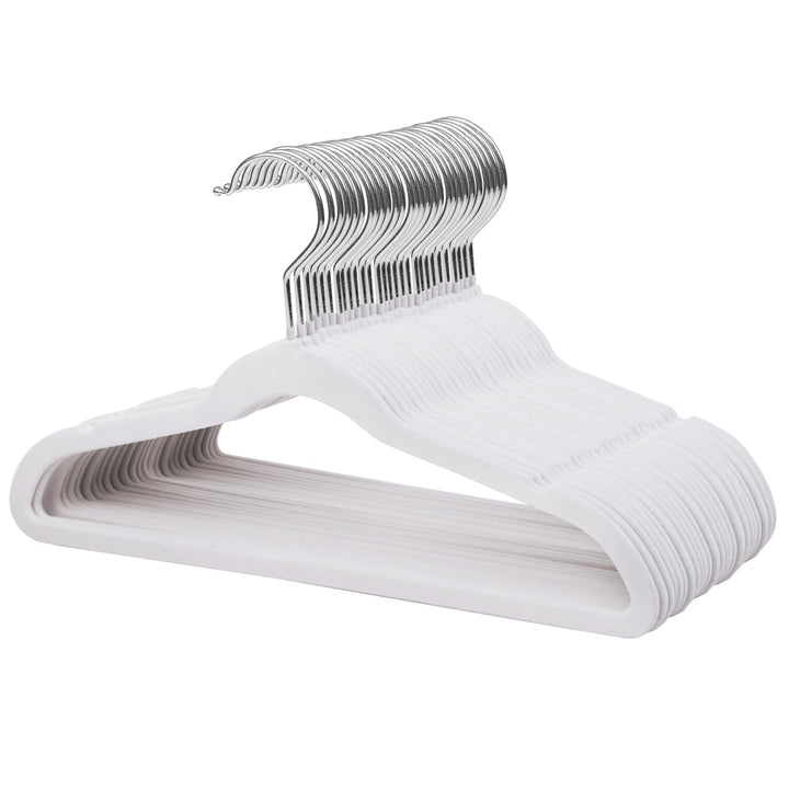 ManGotree 35cm Kinder Samt Kleiderbügel, Ultradünne Kinderkleiderbügel mit 360° Drehbarem Haken, rut