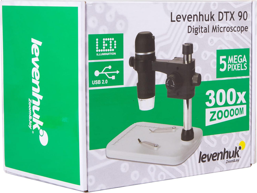 Levenhuk DTX 90 Tragbares Digitalmikroskop (10- bis 300-Fach) mit Einziehbarer Kamera für Die Bereic