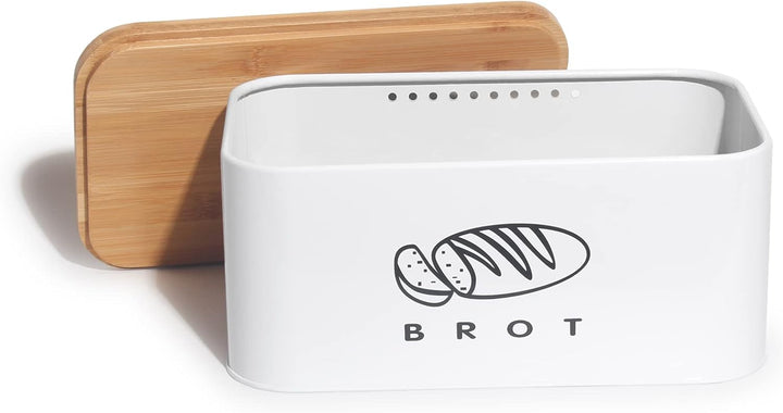 Theo&Cleo Brotkästen mit Deckel, Deckel aus Ökologisches Bambus, Kann als Schneidebrett, Geräumiger