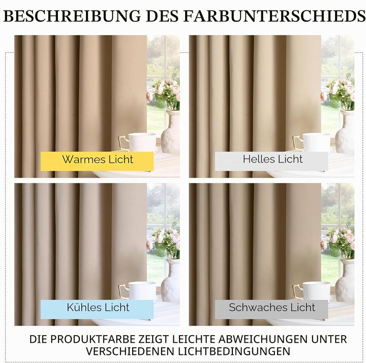 PONY DANCE Gardinen für Kleine Fenster - Vorhang Blickdicht Kurz Vorhänge Kinderzimmer Verdunklungsv