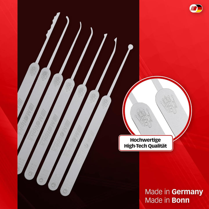 MULTIPICK ELITE 17 Profi Dietrich Set - [17 Teile inkl. Lederetui] Made in Germany - Lockpick Tool,