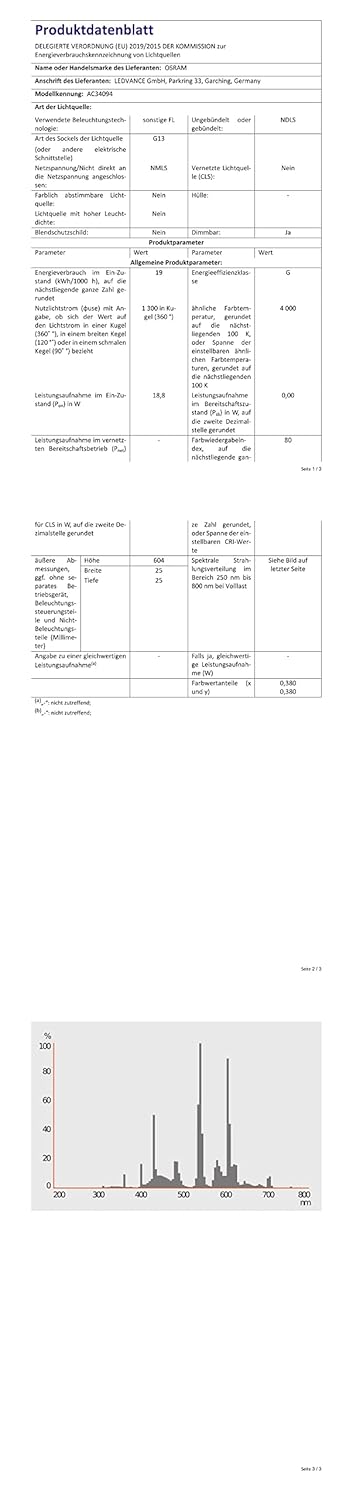 25 Stück Leuchtstofflampen L 18 Watt 840 - Osram