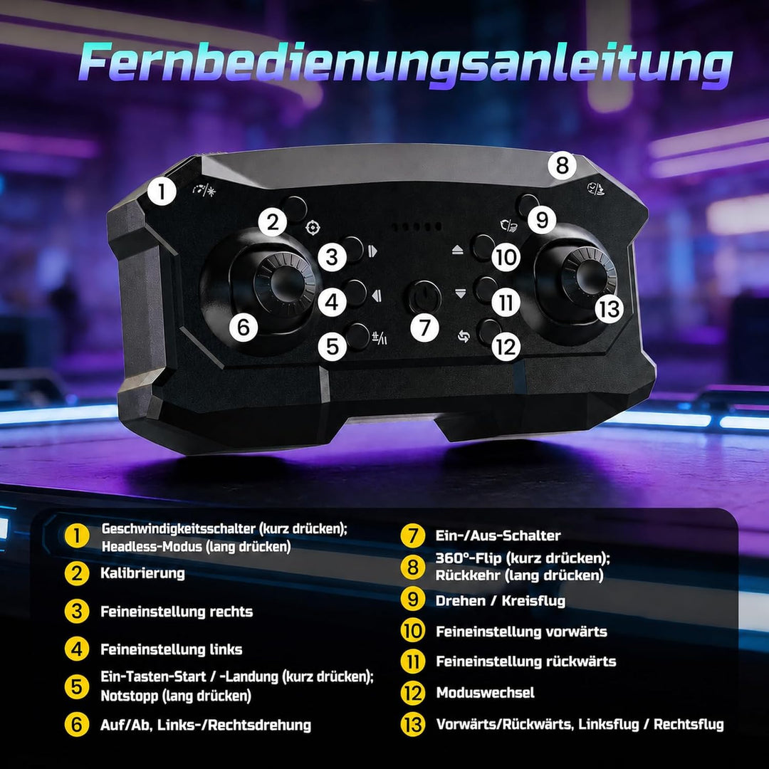 DEERC HT35 Kinderdrohne, 2-in-1 Luft- &amp; Bodenfahrzeug, RC Auto und Drohne, 3 Geschwindigkeitsstufen,