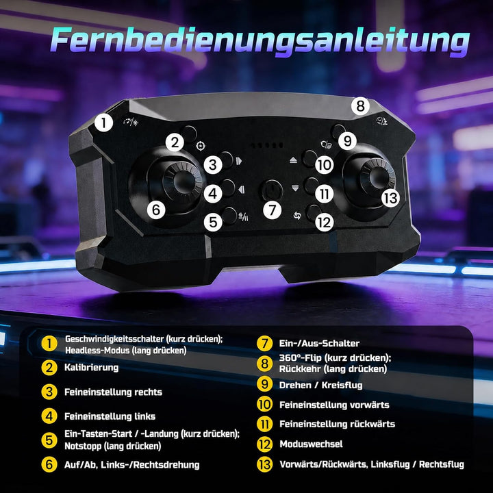 DEERC HT35 Kinderdrohne, 2-in-1 Luft- &amp; Bodenfahrzeug, RC Auto und Drohne, 3 Geschwindigkeitsstufen,