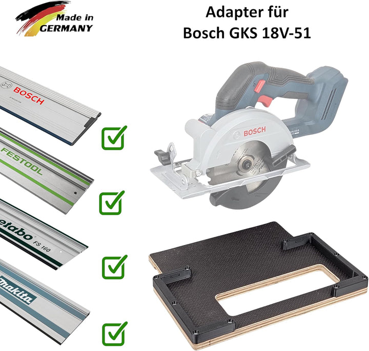 Führungsschienenadapter kompatibel mit Bosch GKS 18V-51 für FSN-Schiene und weitere Marken-Führungss
