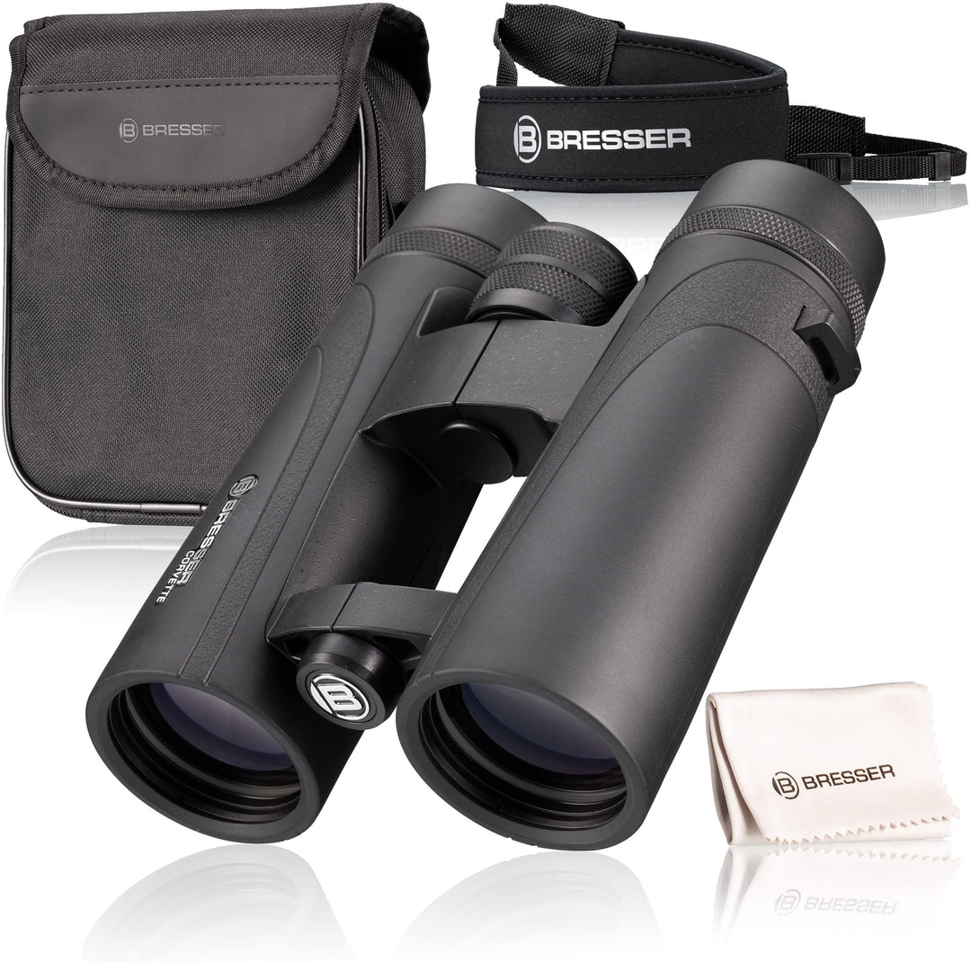 Bresser Fernglas Corvette 10x42 wasserdicht mit Nitrogenfüllung, BaK-4 Glas Prismen, LE-Okularen für
