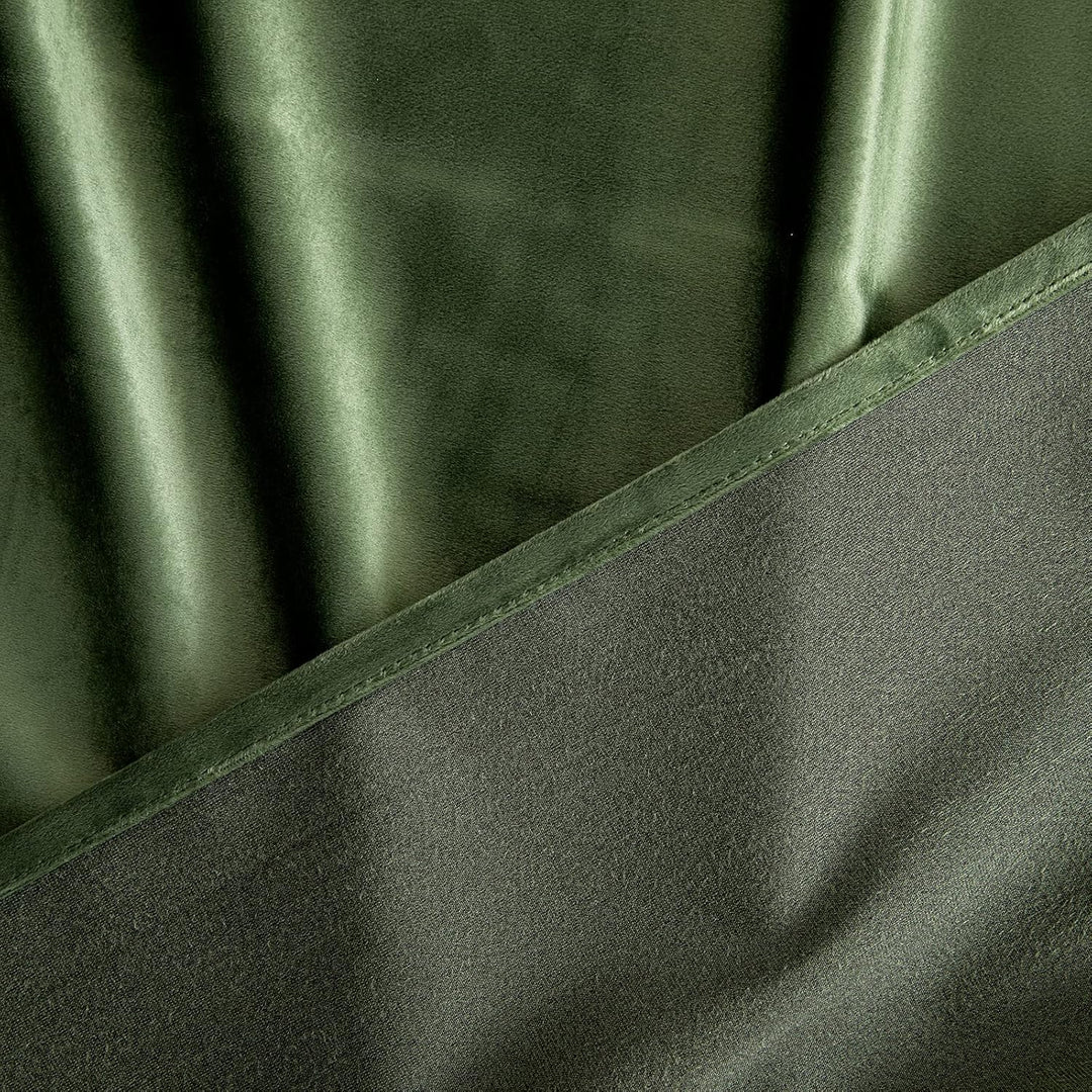 Woaboy Verdunkelungsvorhang Samt Gardinen mit Ösen 140x200 cm Matcha Grün | Vorhänge Samtvorhänge Bl