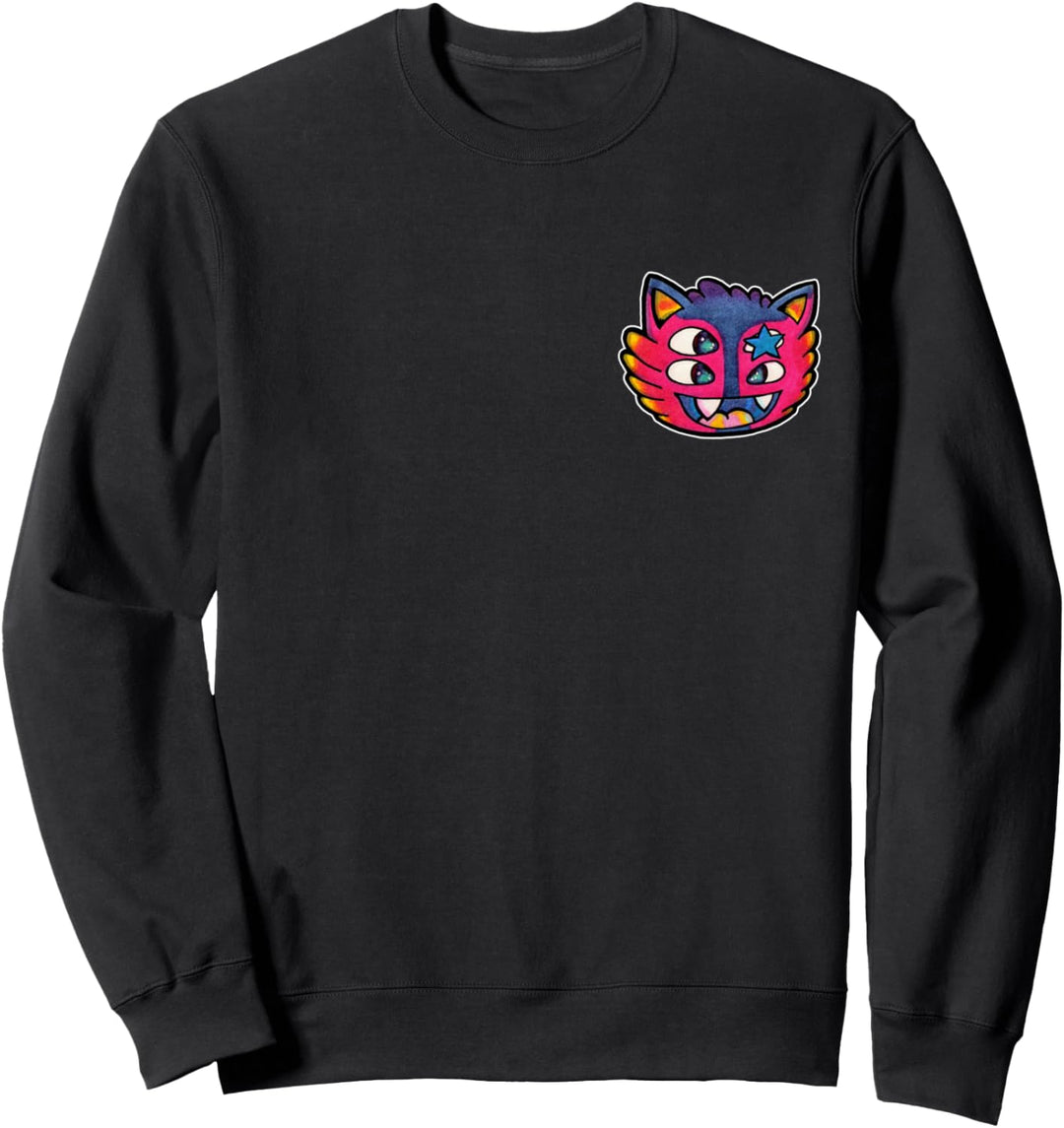 Doodle Art, Comic Zeichnung, Mond Katze, Lustige Monster Sweatshirt