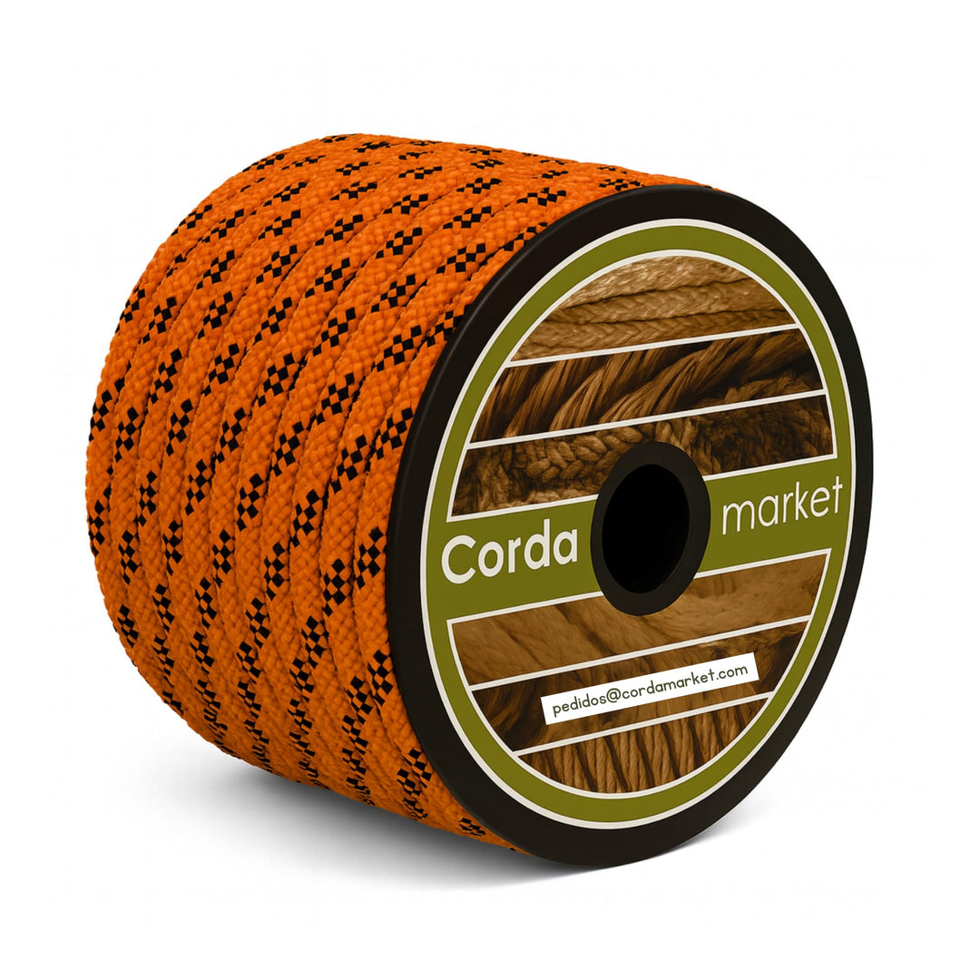 CORDAMARKET Polyester-Seil, hohe Festigkeit, 10 mm x 25 m, Neonorange – hohe Festigkeit und Sichtbar