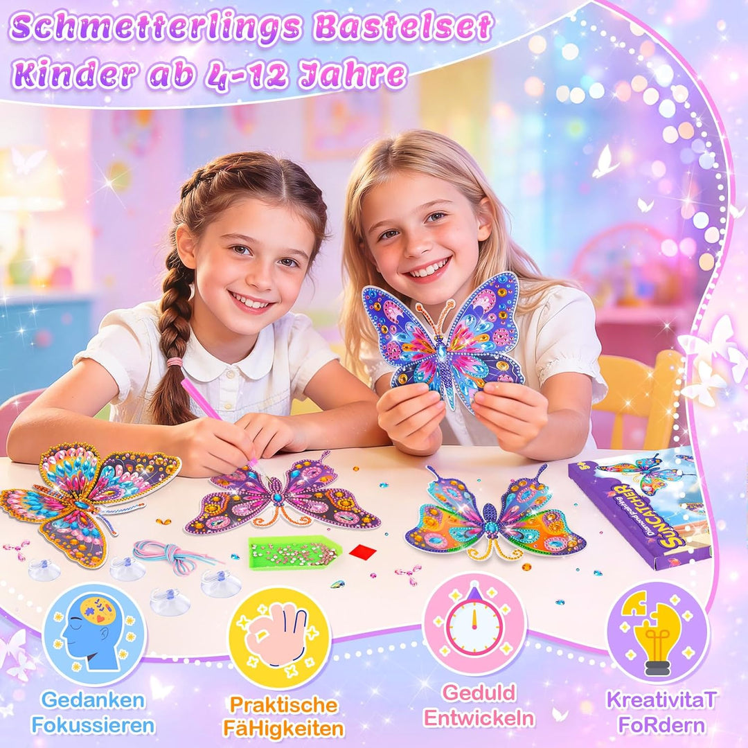 Basteln Mädchen 8 10 6 Jahre, Bastelset Kinder ab 6 Jahre Schmetterling Geschenk Mädchen 7 5 8 9 10