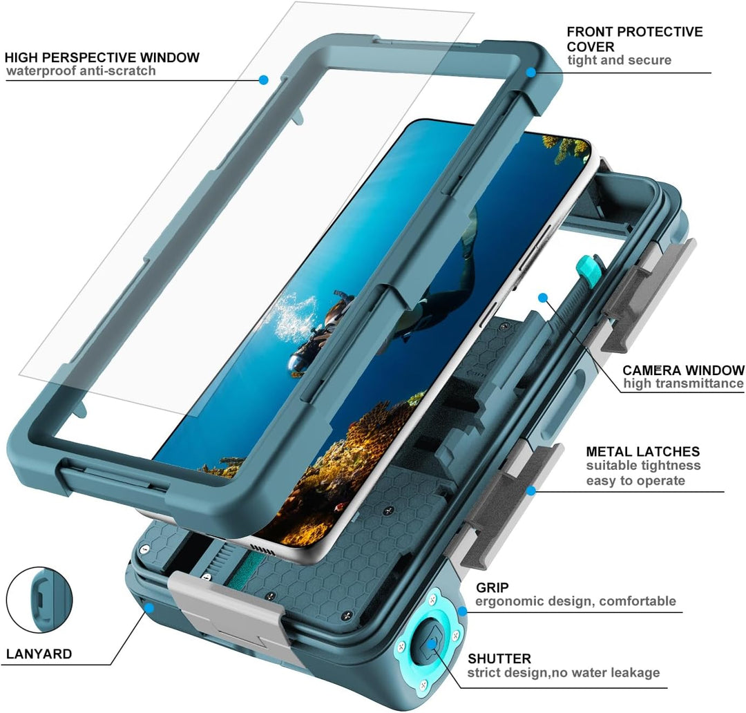 Professionelle wasserdichte Tauchhülle zum Schnorcheln, 15 m/50 Fuss Unterwasser-Foto- und Video-Sch