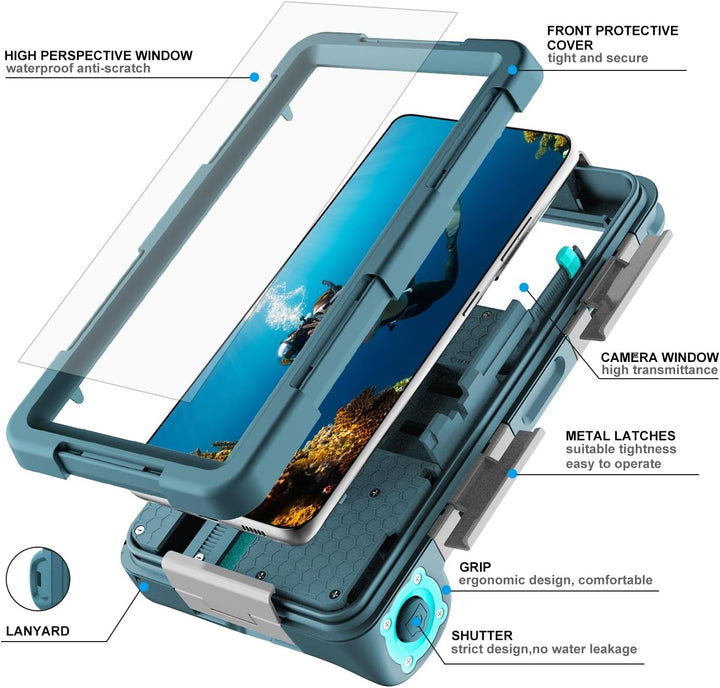 Professionelle wasserdichte Tauchhülle zum Schnorcheln, 15 m/50 Fuss Unterwasser-Foto- und Video-Sch