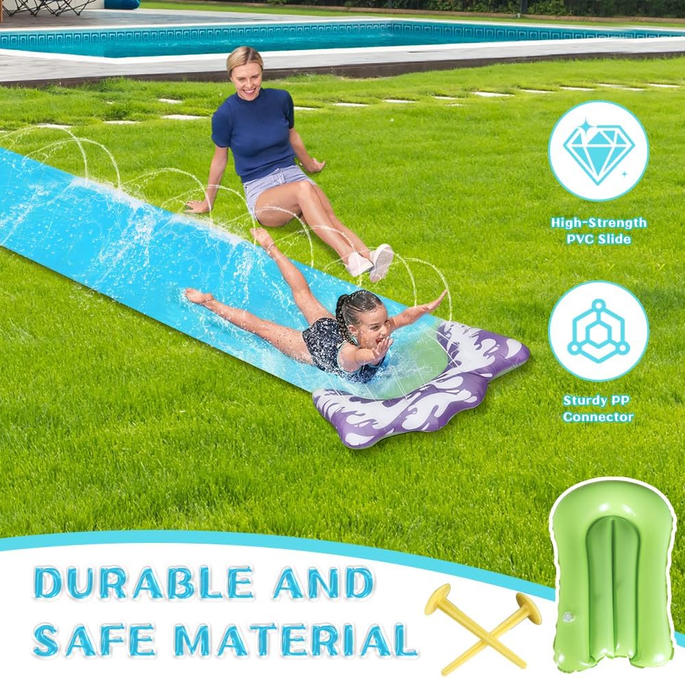 Wasserrutsche, 480*70cm Wasserrutsche Garten für Kinder, Wasserrutsches Garten mit Ersatzteile, Somm