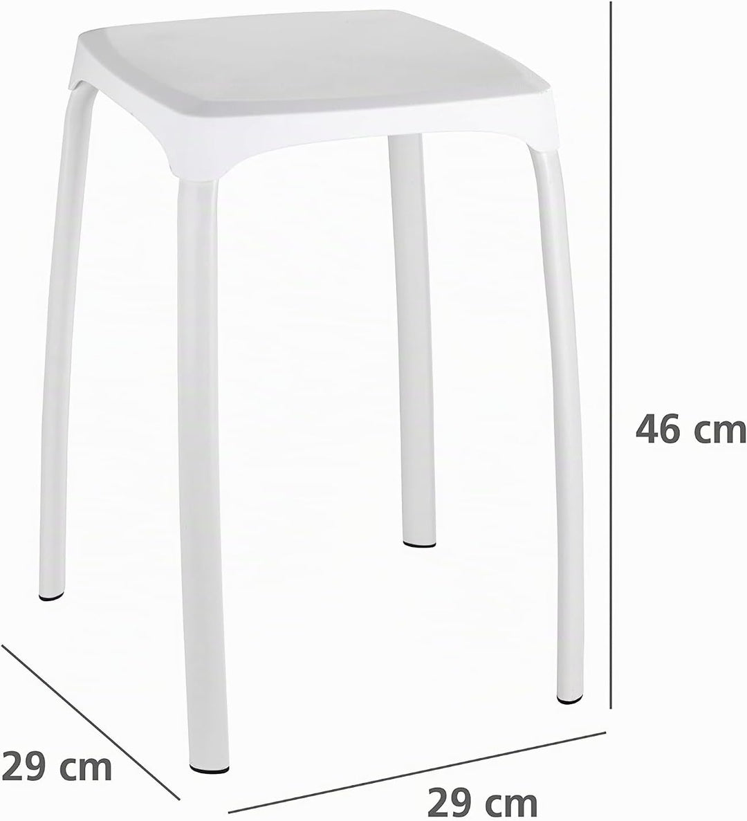 WENKO Badhocker Losani, Sitzhocker Weiss 46 x 29 x 29 cm, Weiß 46 x 29 x 29 cm