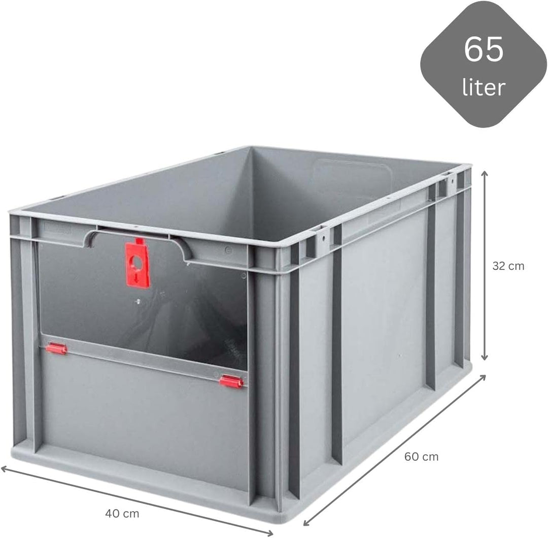 SparSet 10x Eurobox NextGen Insight Cover | HxBxT 32x40x60 | 65 Liter | Hoch/Rot | Eurobehälter, Tra