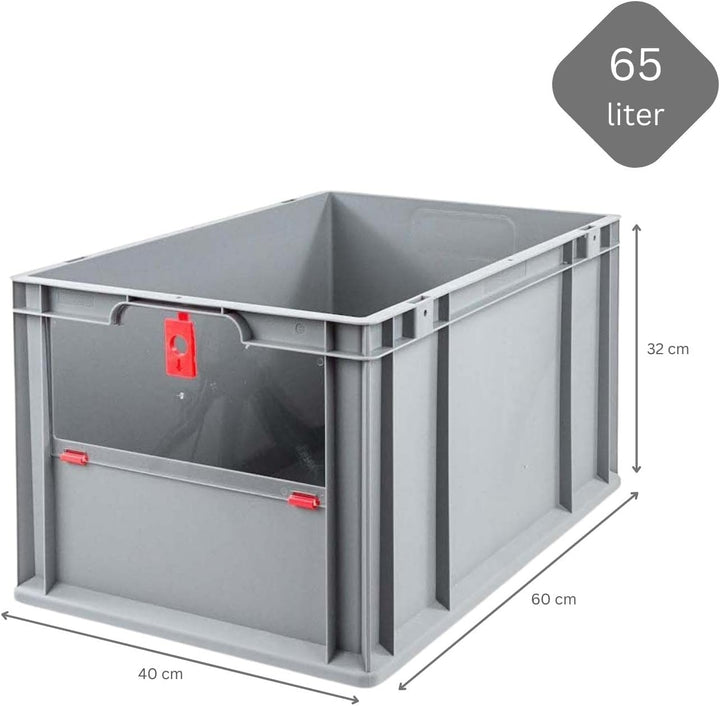 SparSet 10x Eurobox NextGen Insight Cover | HxBxT 32x40x60 | 65 Liter | Hoch/Rot | Eurobehälter, Tra