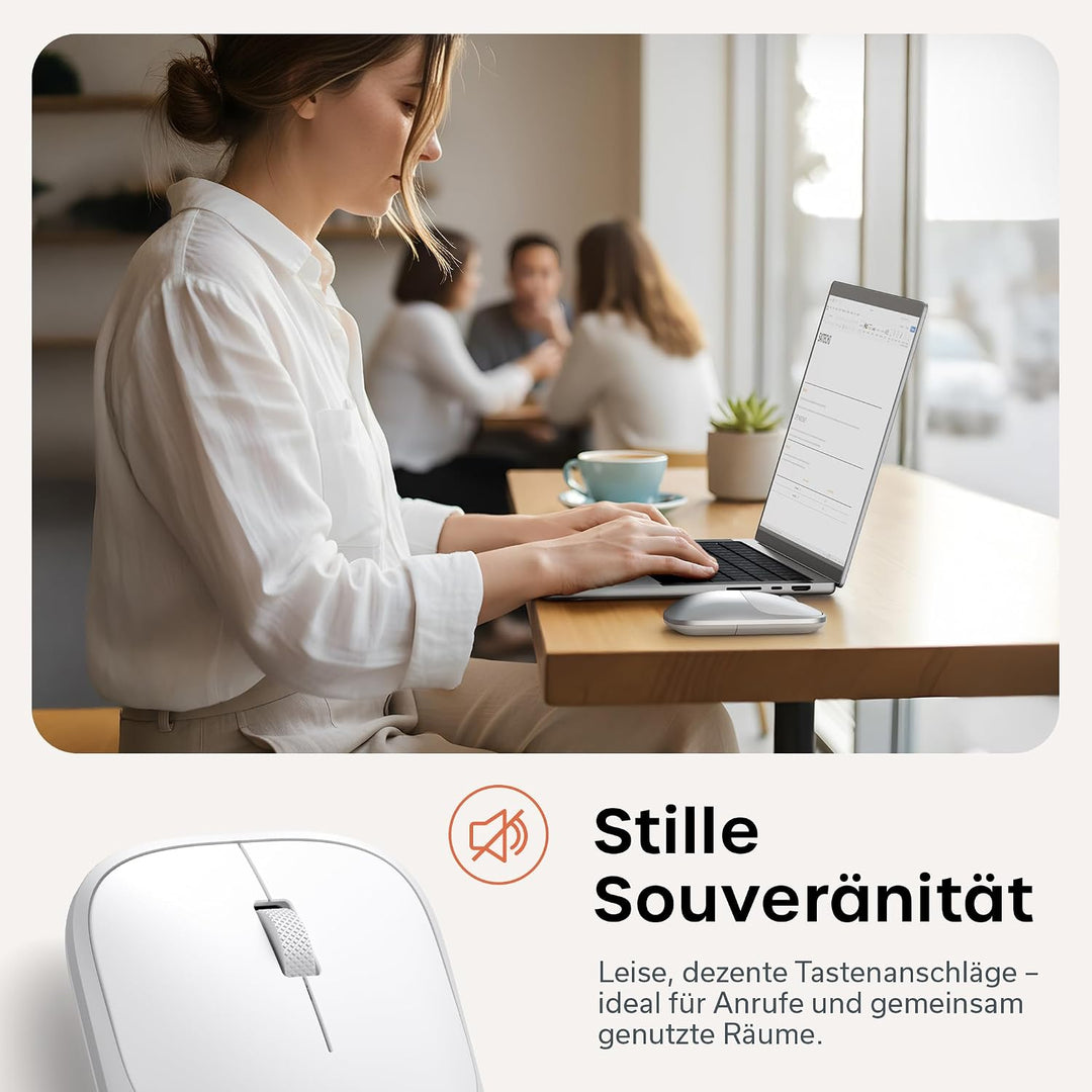 SATECHI Slim EX Kabellose Computermaus, Multi Device Bluetooth & 2,4-GHz für macOS, Windows, iPadOS