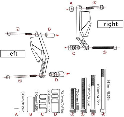 Motorräder Sturzschutz Sturzpads Crashpads Frame Sliders für MT09 2013-2020 MT-09 Tracer 2014-2020 T