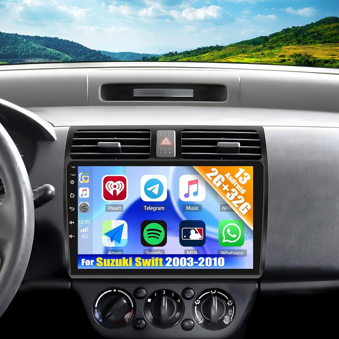 CAMECHO Android 11 Autoradio für Suzuki Swift(2003-2010),Carplay Android Auto Mirror Link Wireless,1