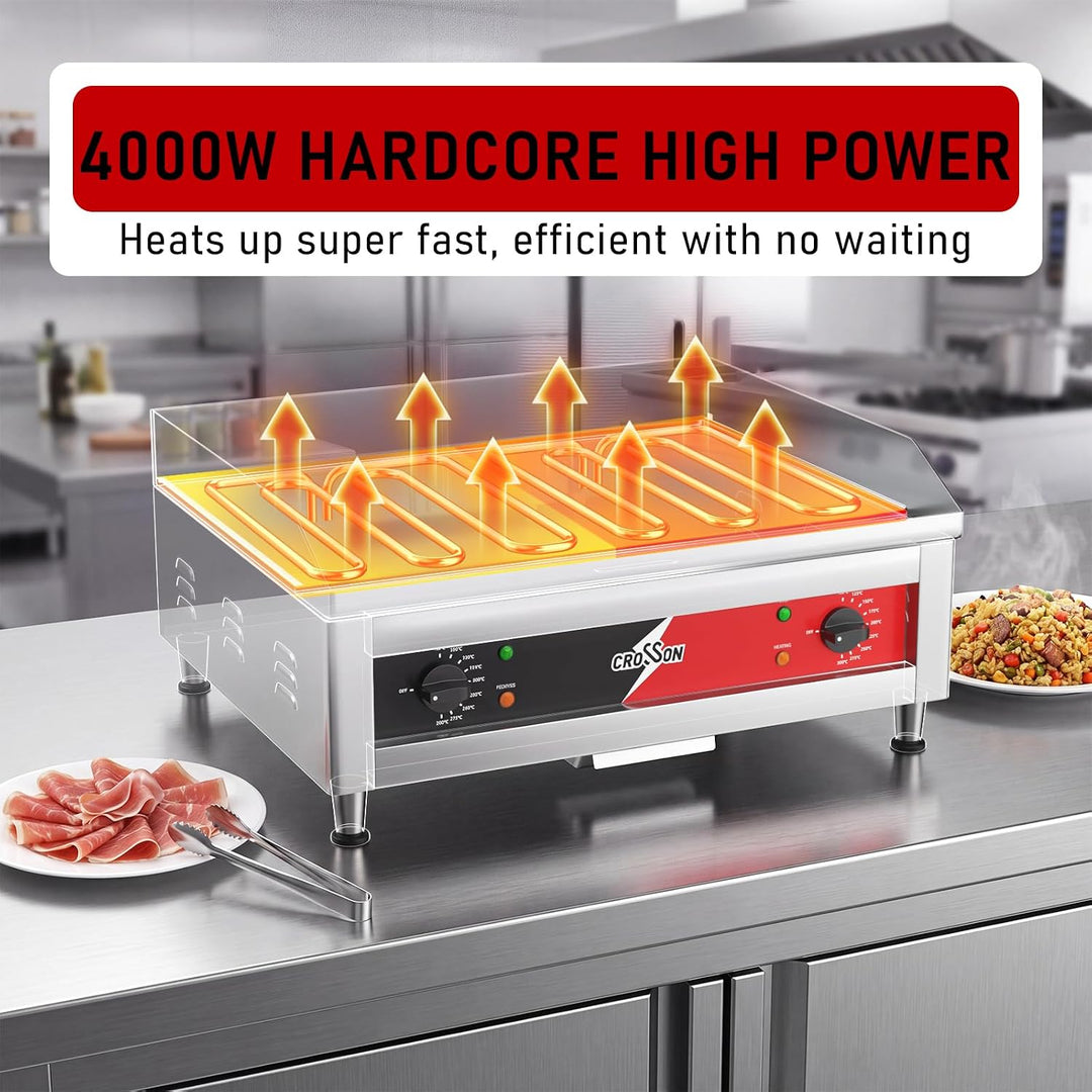 CROSSON 40.6 * 61Kommerzielle elektrische Arbeitsplattengrillplatte, Flat Top Hochleistungsgrillplat