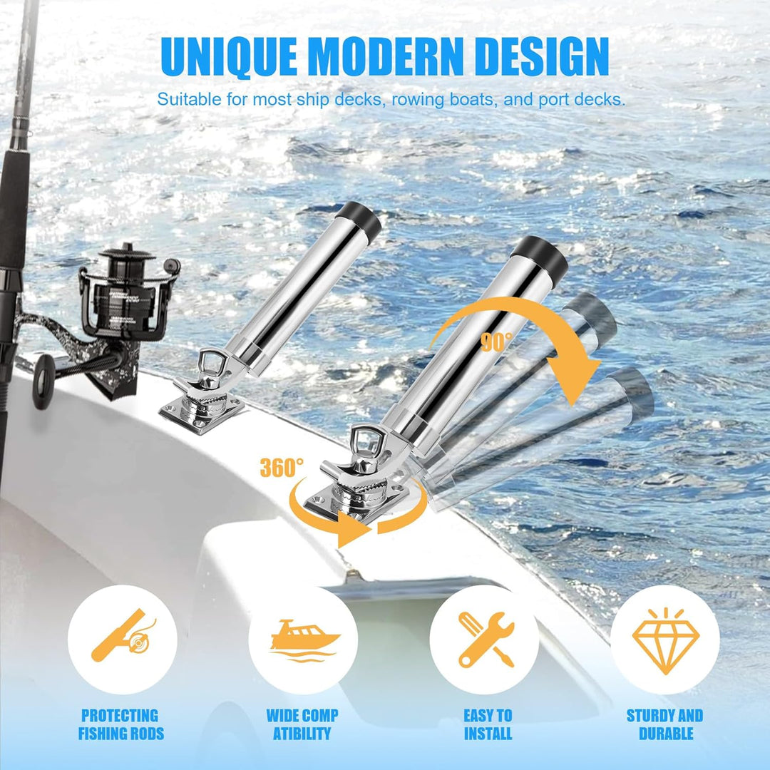 Boot Angeln Rutenhalter einstellbar Angelrutenhalter Bootsrutenhalter Silber