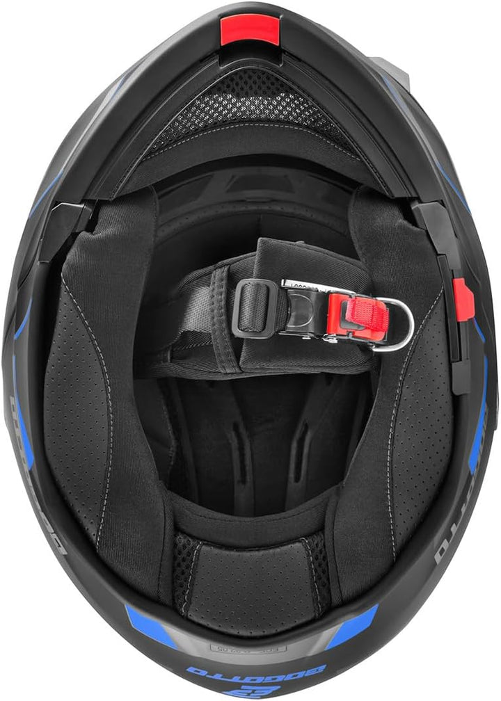 Bogotto V271 Delta Klapphelm XS Schwarz Matt/Blau, XS Schwarz Matt/Blau