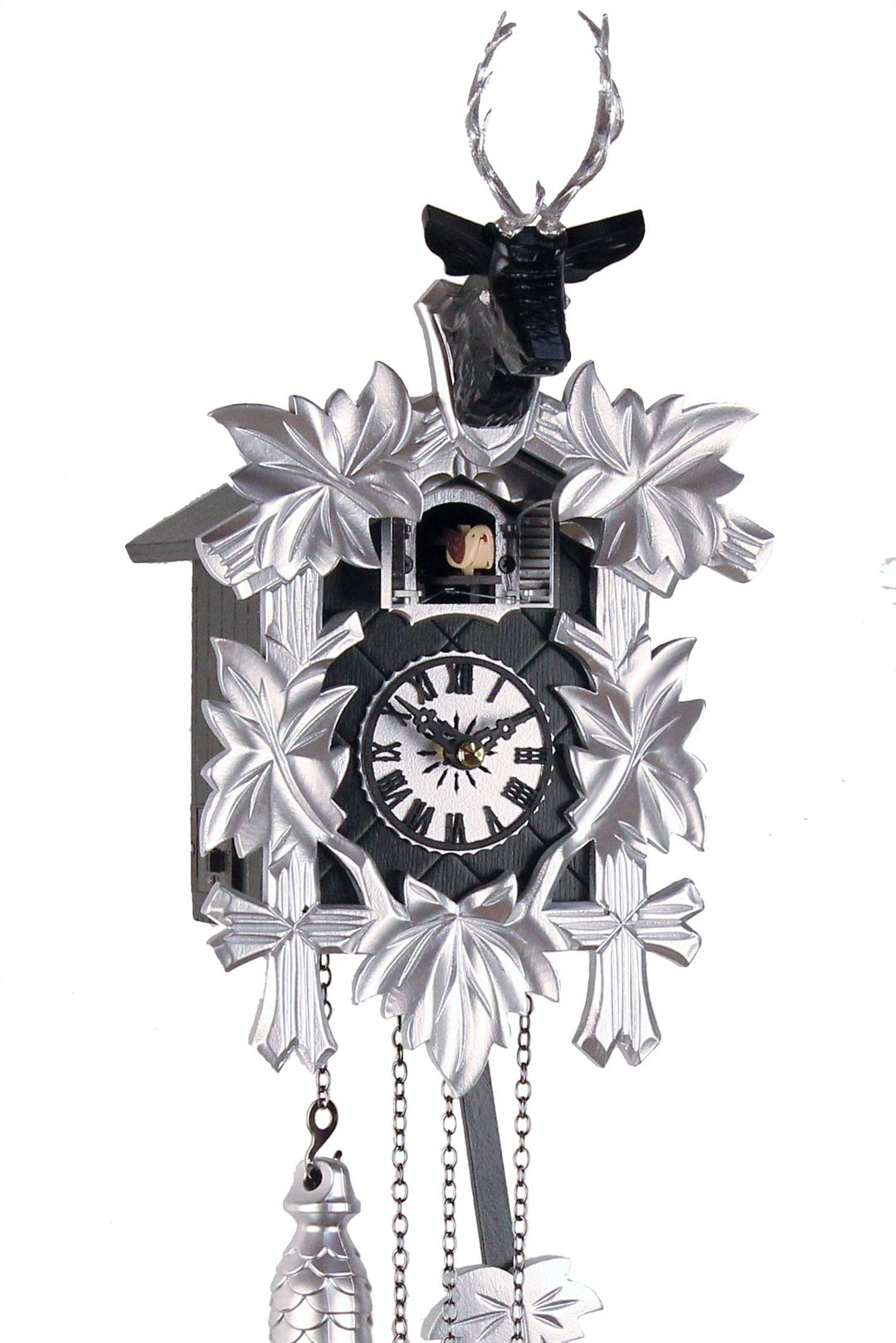 Kuckucksuhr Kuckuckuhr Echtholz NEU batteriebetriebenes Quartzwerk Kuckuckruf Eble -Modern Style 31c