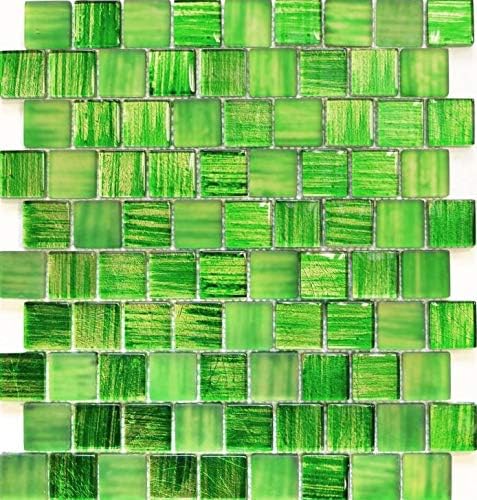 Mosaik Fliese Glasmosaik Crystal Milchglas grün klar gefrostet matt für WAND BAD DUSCHE KÜCHE FLIESE