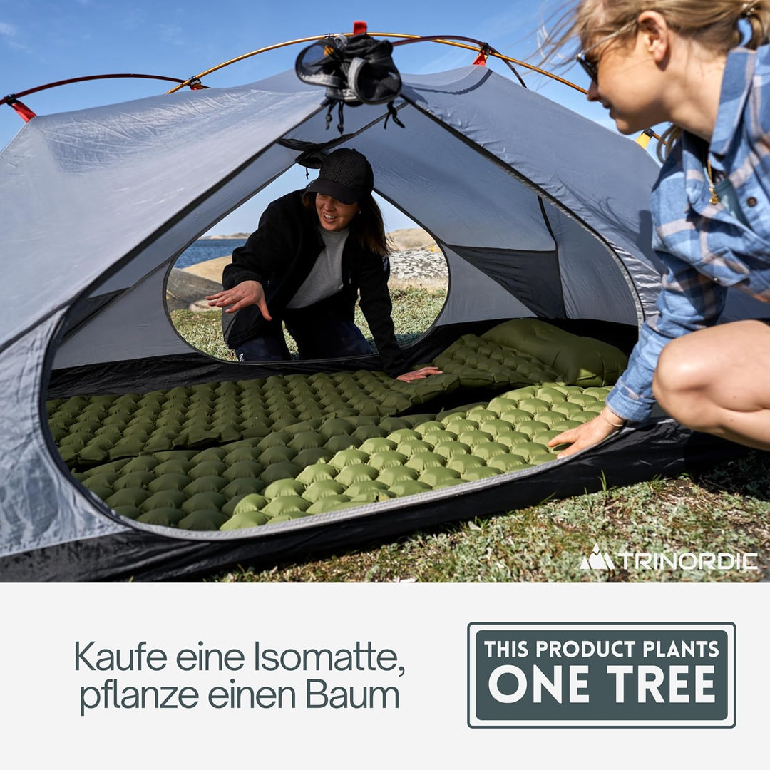 TRINORDIC 550g Ultraleichte Aufblasbare Isomatte – Kleines Packmass, Ideal für Wandern & Bikepacking