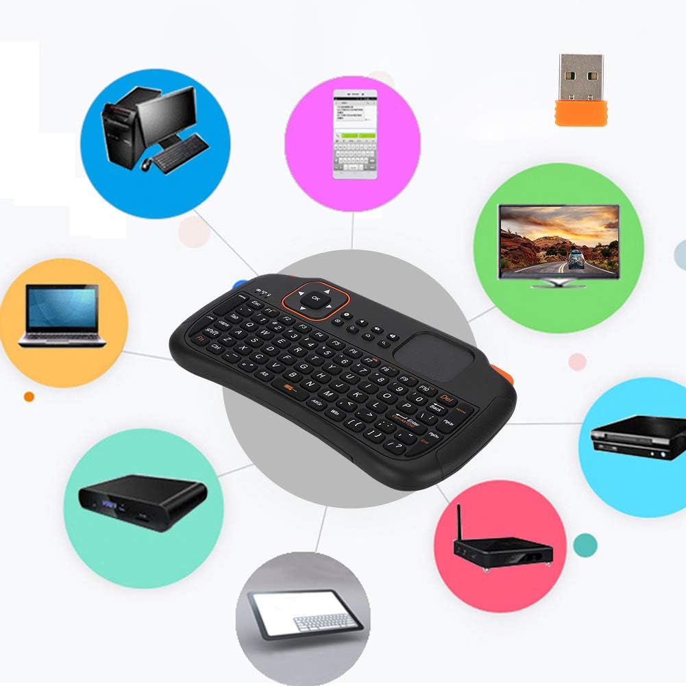 VBESTLIFE -Funktastatur mit Touchpad-Maus, Wiederaufladbare 2,4-GHz-Funktastatur mit 83 Tasten für P