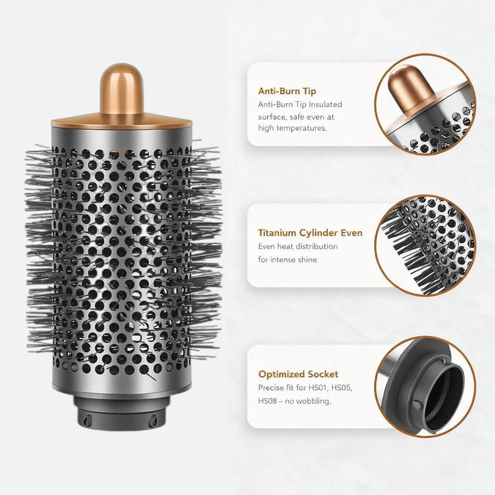 Grosse Runde Volumenbürste für Dyson Airwrap HS01/HS05/HS08, für schlaffes flaches Haar, mit langen