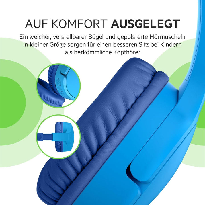 Belkin SoundForm Mini drahtloser Kinder-On-Ear-Kopfhörer mit integriertem Mikrofon zum Online-Lernen