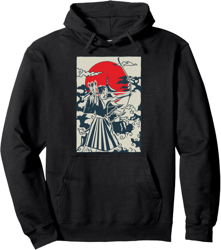 Japanischer Bogenschütze Bogensport Bogenschiessen Krieger Pullover Hoodie