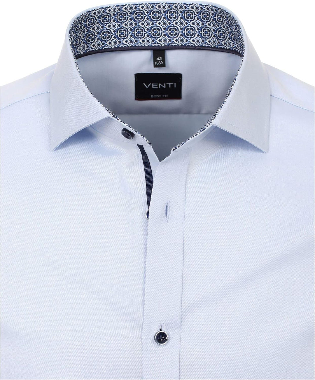 Venti - Body Fit - Bügelleichtes Herren Langarm Hemd (103522800), Grösse:44, Farbe:Blau (102)