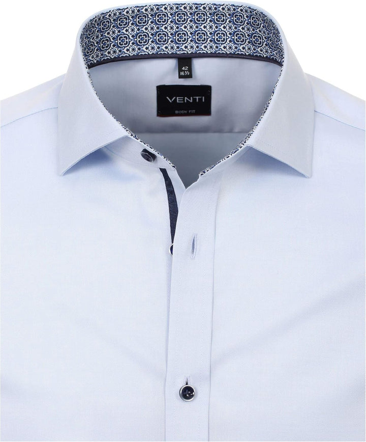 Venti - Body Fit - Bügelleichtes Herren Langarm Hemd (103522800), Grösse:44, Farbe:Blau (102)
