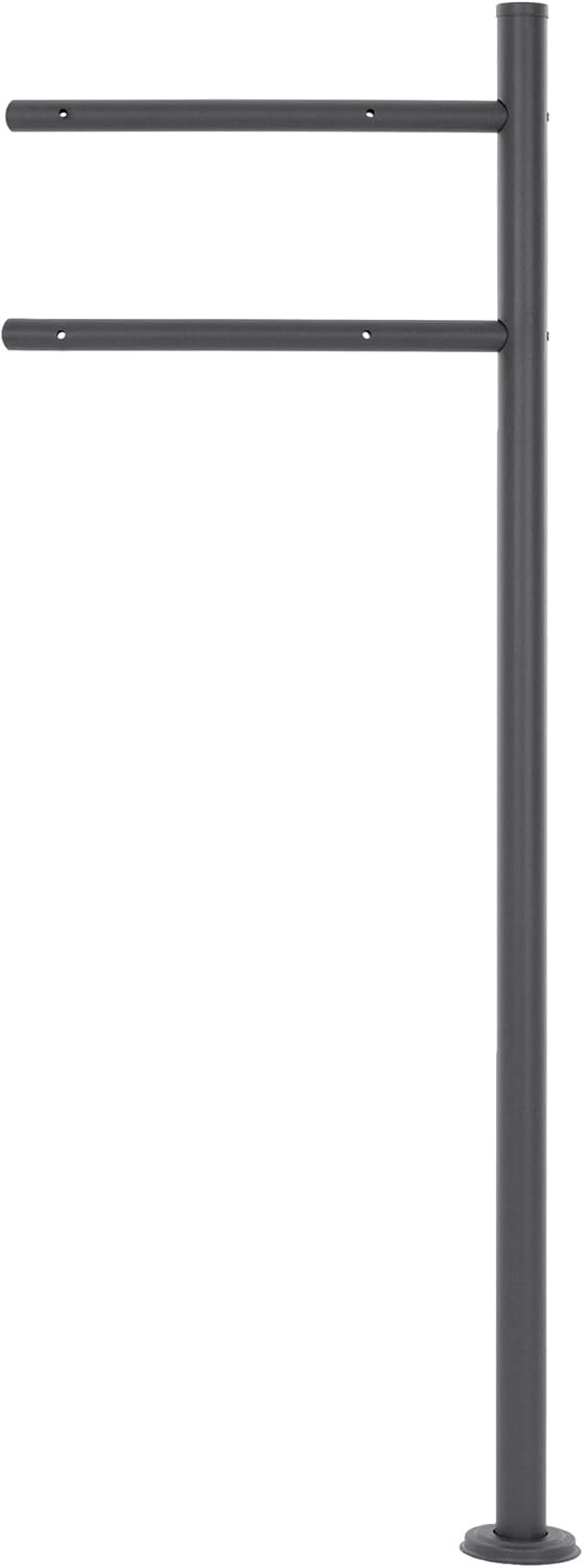 ECD Germany Standbriefkasten mit Zeitungsfach, Design Briefkasten mit Pfosten Standfuss, Briefkasten
