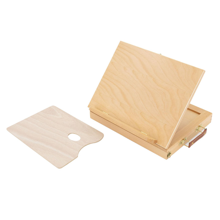 ECD Germany Tischstaffelei aus Holz mit Schublade und Palette, Holzstaffelei klein mit Aufbewahrungs