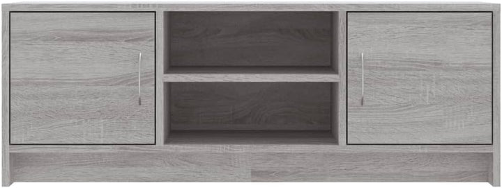 TV-Schrank Sonoma-Grau 102 x 30 x 37,5 cm aus mehrschichtigem Holz mit Türen und Ablage – Konsole fü