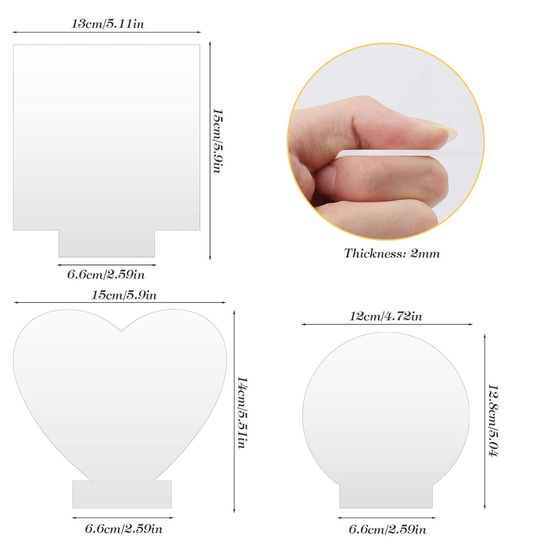 12 Pcs Acrylplatten Transparente Plexiglasplatten Acrylglas Lichtplatte 0.2cm Kunststoff Acryl Blätt