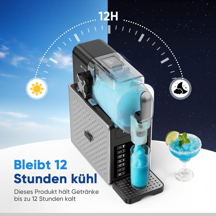 Slush Maschine – 2,5L Slushie Maschine, kein Eis nötig, mit LED-Display, 6 voreingestellte Programme