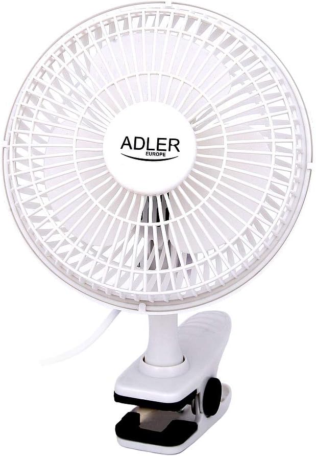 Adler AD 7317 Tischventilator mit Clip, Tragbarer, Klingen Durchmesser 15cm, 2 Geschwindigkeitsstufe