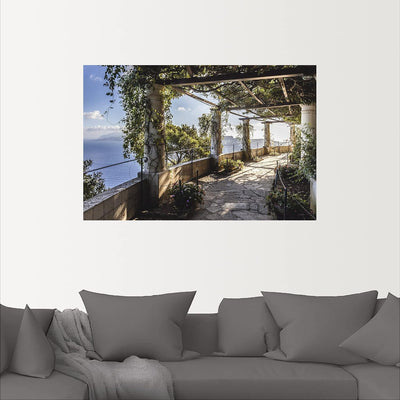 ARTland Wandbild selbstklebende Vinylfolie 90x60 cm Ausblick Meer Strand Küste Garten Villa Capri It